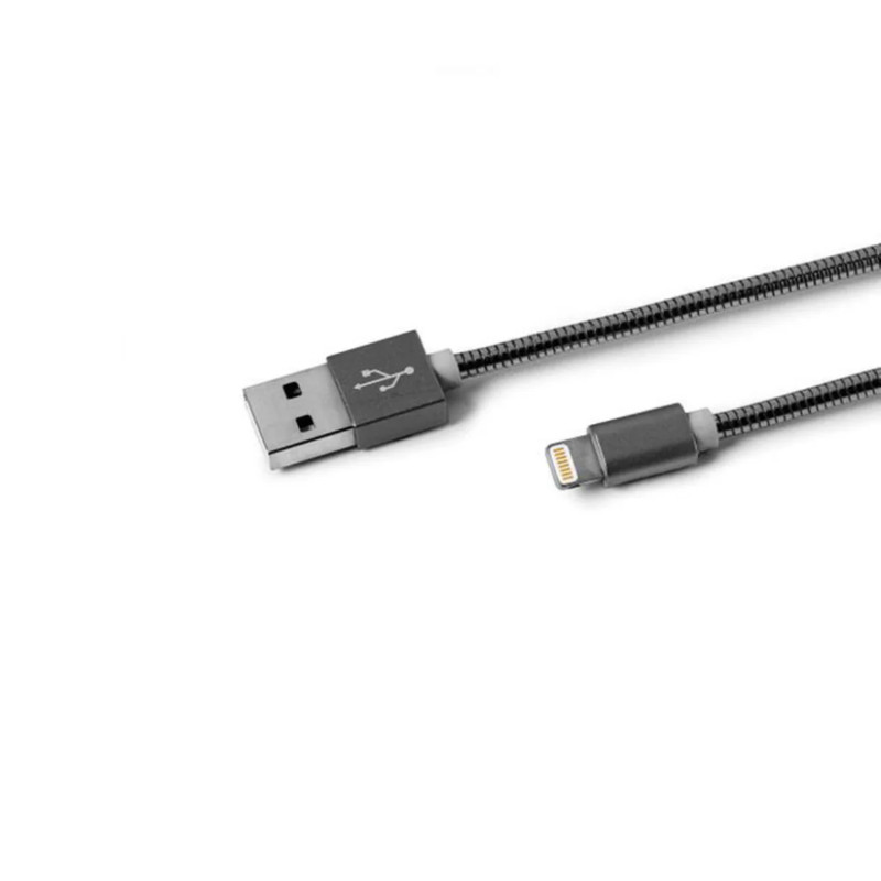 Celly LightSnake Mfi USB-A 2.4 to Lightning 1m Cable 12W - Silver - كابل